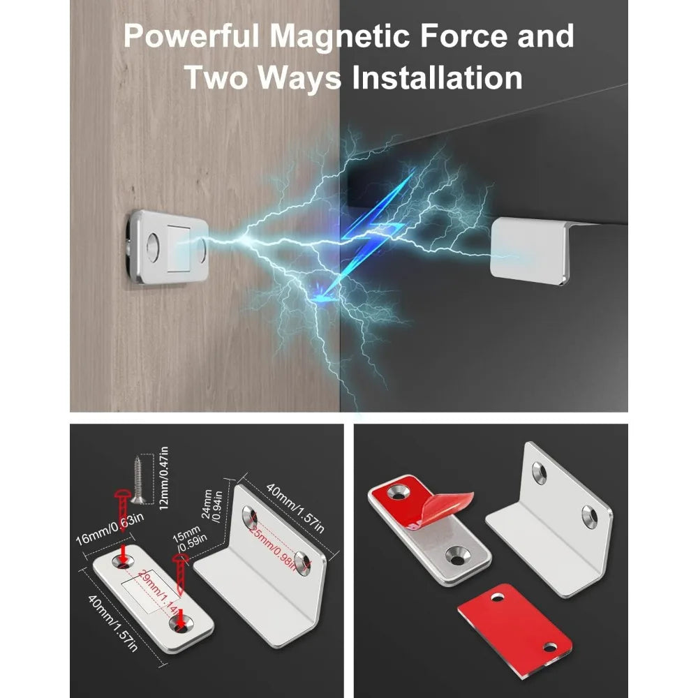 Magnetic Door Closer Strong Door Closer Magnetic Catch Latch Magnet For Furniture Cabinet Cupboard Ultra Self-adhesive Latch