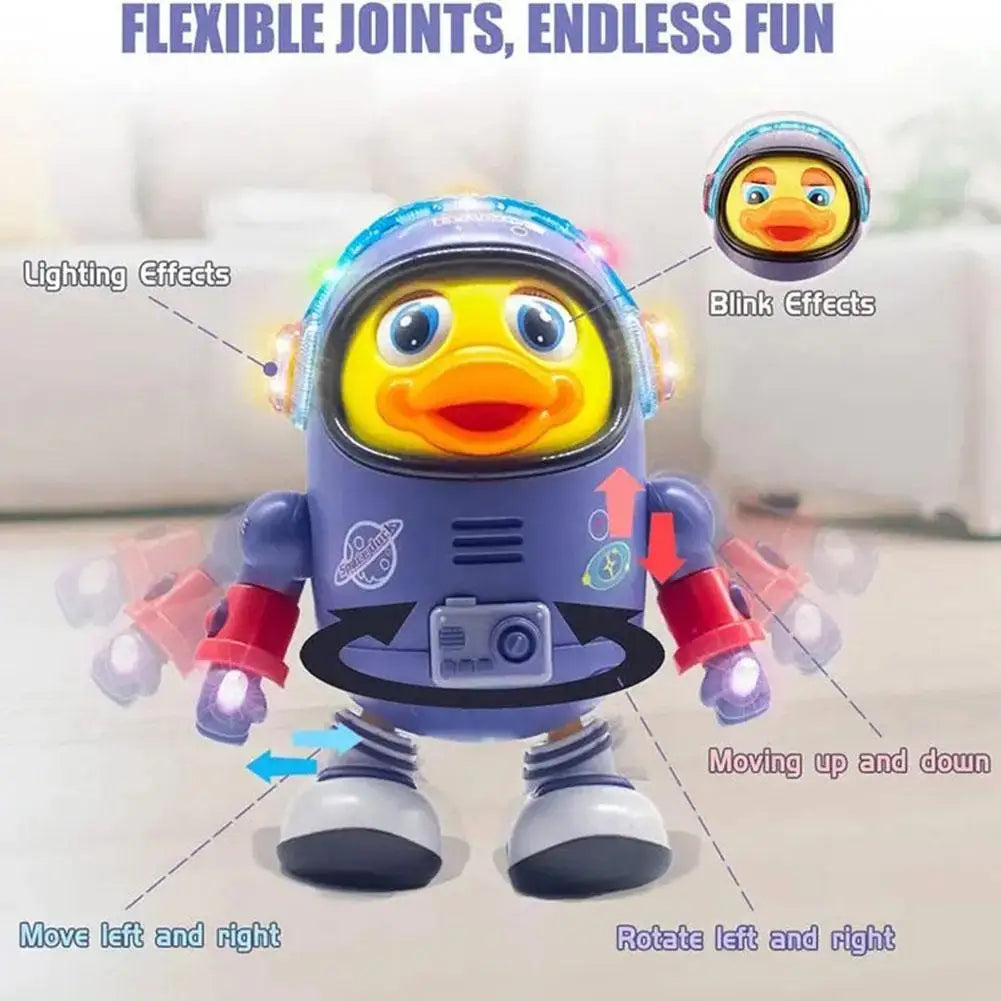 Baby Duck Toy Musical Interactive Toy Electric with Lights and Sounds Dancing Robot Space Elements for Infants Babies Kids Gifts