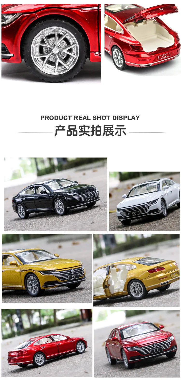 1:32 Volkswagen CC Alloy Toy Car Metal Die-casting Model Sound And Light Pull Back Toy Car Kids Gift Toys For Boys