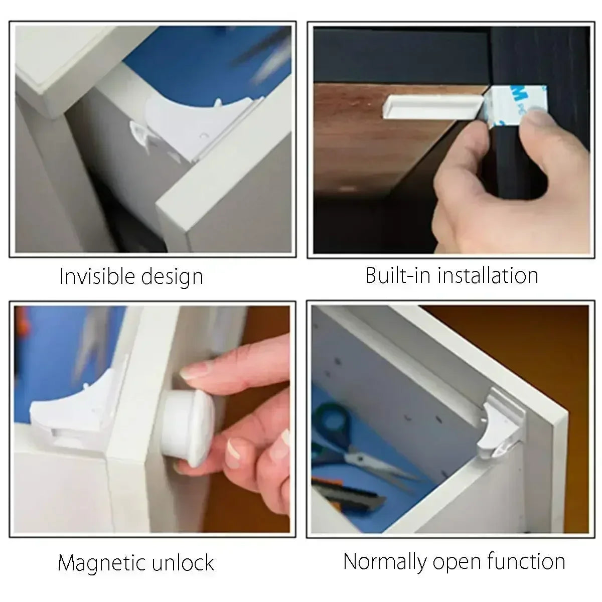 Child Safety Lock with Magnetic Keep Your Kids Safe Children's Lock Ideal Drawer Cabinet Door Safety for Toddler Baby Protection