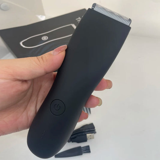 NEW Men's Electric Groin Hair Trimmer Pubic Hair Removal Intimate Areas Body Grooming Clipper Epilator Rechargeable Shaver Razor