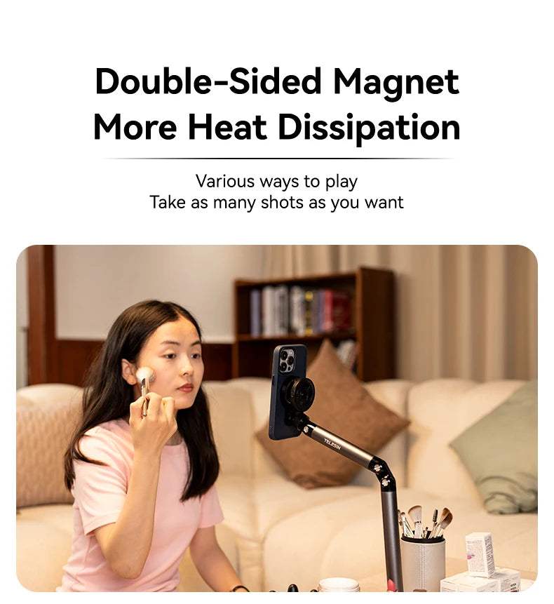 TELESIN Universal Magnetic Mobile Phone Quick Release Photography Stand Holder Aluminium alloy Phone Stand For Smart phone