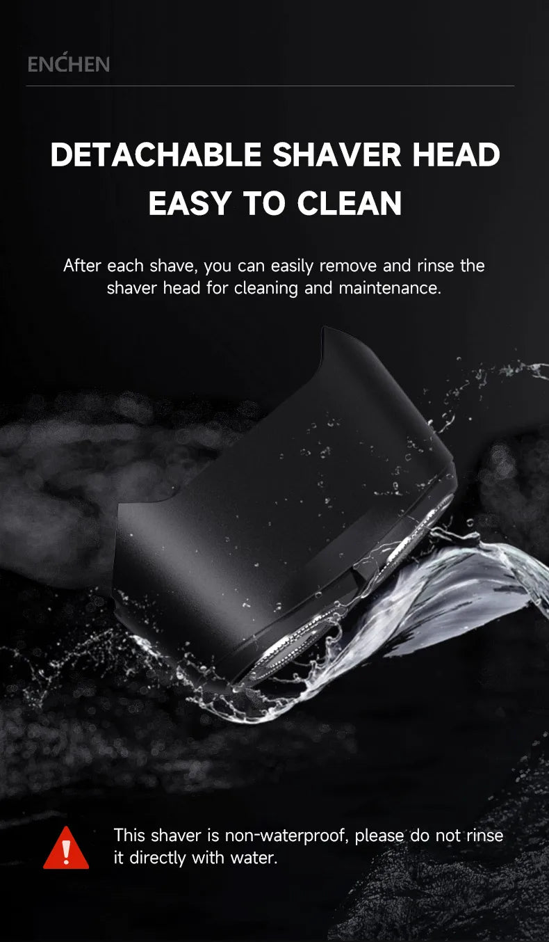 ENCHEN K3 Electric Shaver WIth 2-Direction Flex Heads Type-C Charging Port And Detachable Shaver Head Easy To Clean