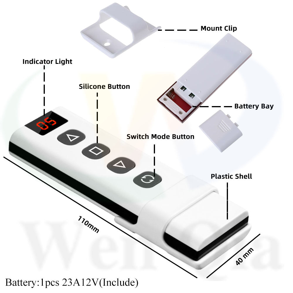 Smart WiFi RF Curtain Switch Module Wireless 433MHz 5 in 1 Remote Controller,110V 220V 240V for Roller Shutter Garage Tuya Alexa