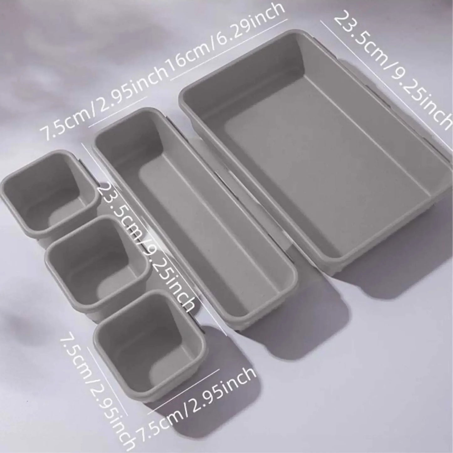 8pcs/set Adjustable Drawer Organizer Box Trays Make Up Cosmetics Sundries Divider Holder Kitchen Bathroom Closet Jewellery Box