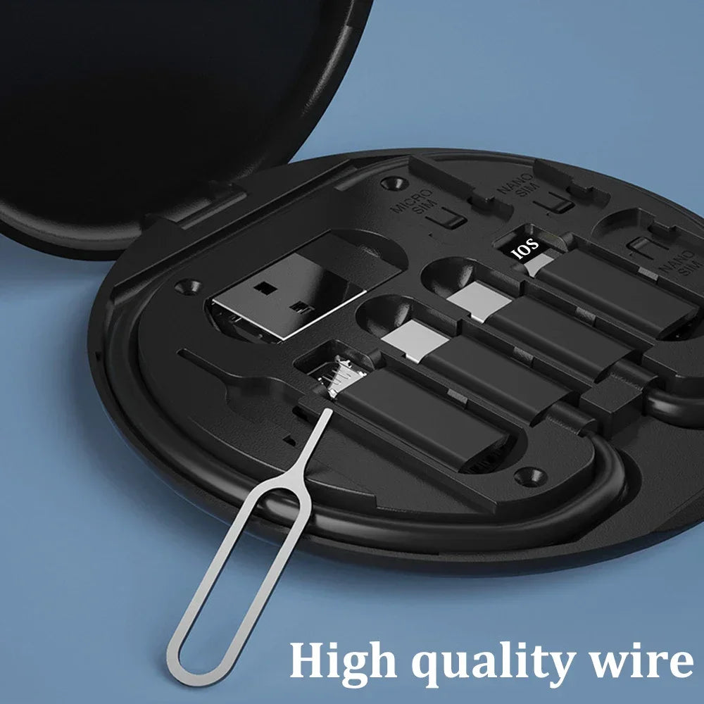 مجموعة كابلات محول شحن متعددة USB من النوع C إلى النوع C بقدرة 60 واط، مجموعة تحويل USB C إلى إضاءة، USB A والنوع C إلى Micro/النوع C/إضاءة