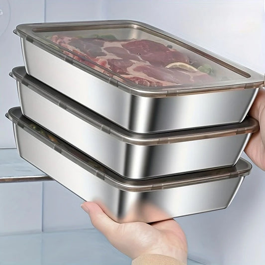 Stainless Steel Food Storage Containers Leak-Proof Reusable Stackable Kitchen Storage for Fruits Meat VegetableFood Storage Room