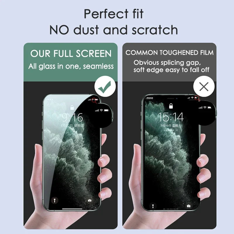 Protective Tempered Glass On For iPhone 17 16 15 14 13 12 Mini 11 Pro XS Max XR X 8 7 Plus SE 2022 2020 Screen Protector Glass