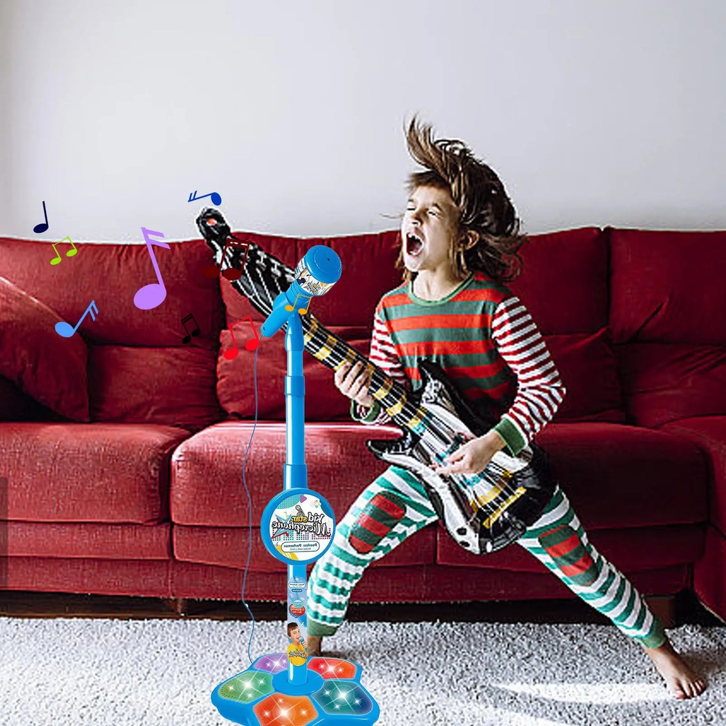 Kids Microphone  With Stand Karaoke Song Music Instrument Toys Brain-Training Educational Toy Birthday Gift For Girl Boy