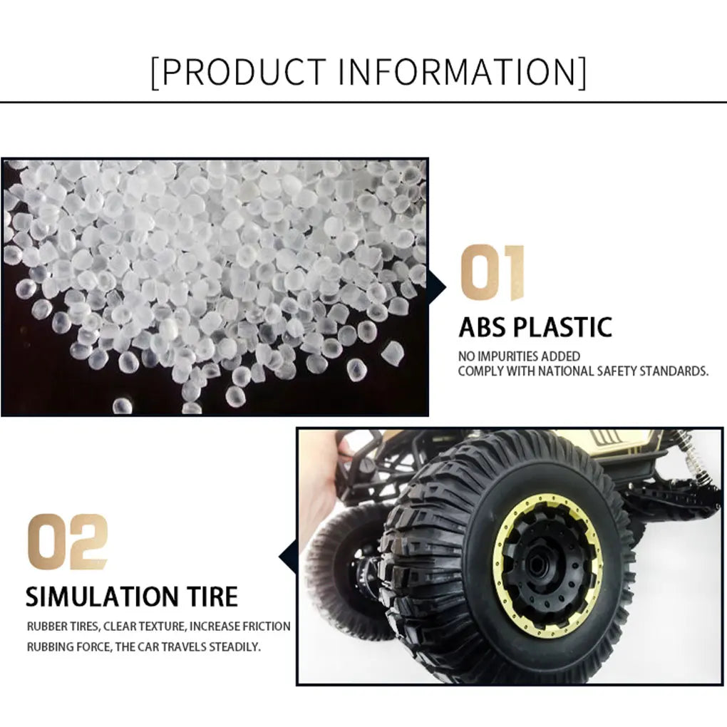 4WD Metal Alloy Body RC Truck Off-Road 4x4 2.4G 1/8 All Terrain Large Rock Crawler Remote Control Car Toys Gift for Children Toy