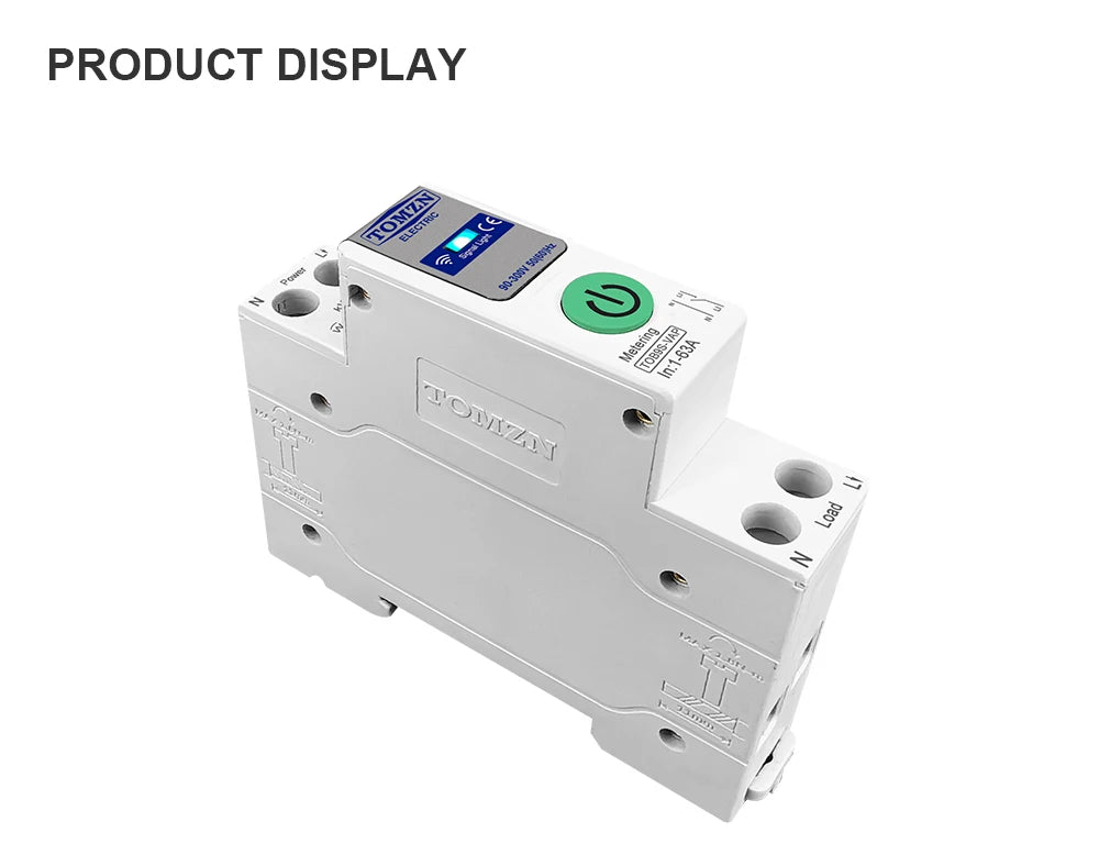 TUYA smartlife 1- 63A TOMZN 1P+N WIFI Smart Switch Energy Meter Kwh Metering Monitoring Circuit Breaker Timer Relay MCB