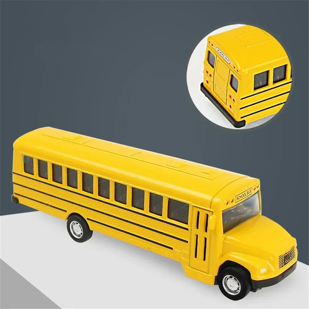 1/64 Diecast Alloy City Bus Pull Back Cars Kids Toy Car Inertia Vehicle Model Toy Educational Toys for Children Gift Boys Toys