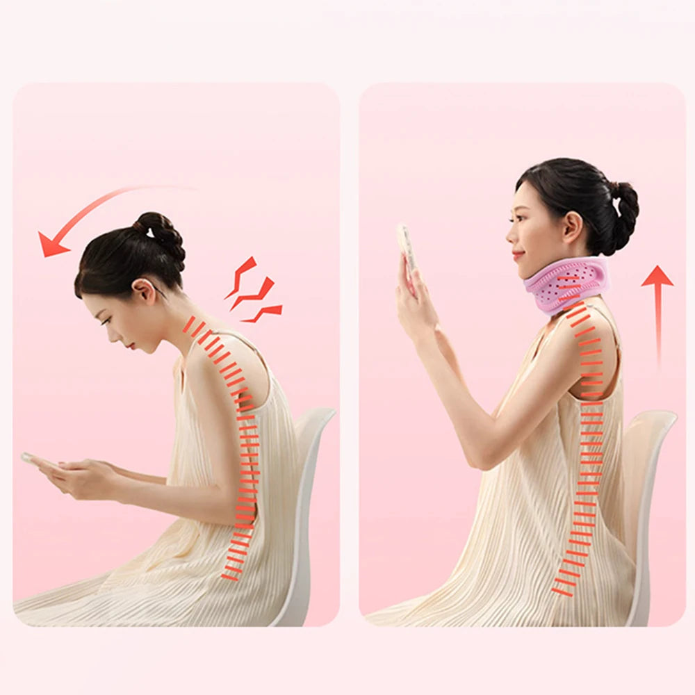 Neck Brace Anti Bowing And Neck Protection Household Portable Neck Forward Leaning Cervical Corrector Breathable Neckband Cover