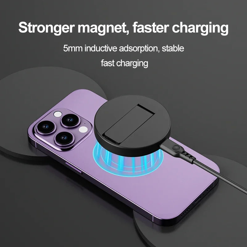 30W Strong Magnetic Wireless Charger Stand Pad For iPhone 14 13 12 Pro Max Phone Holder Macsafe Fast Charging Desk Dock Station