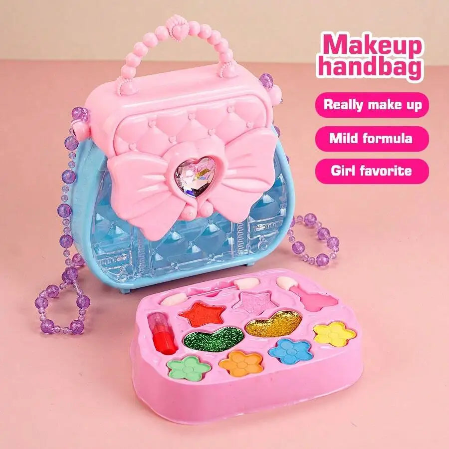 Kids' Dress-Up Toy Set: Makeup Kit, Bowknot Handbag, Jewelry Crossbody Bag | Ideal Gift for Party, Birthday, Christmas