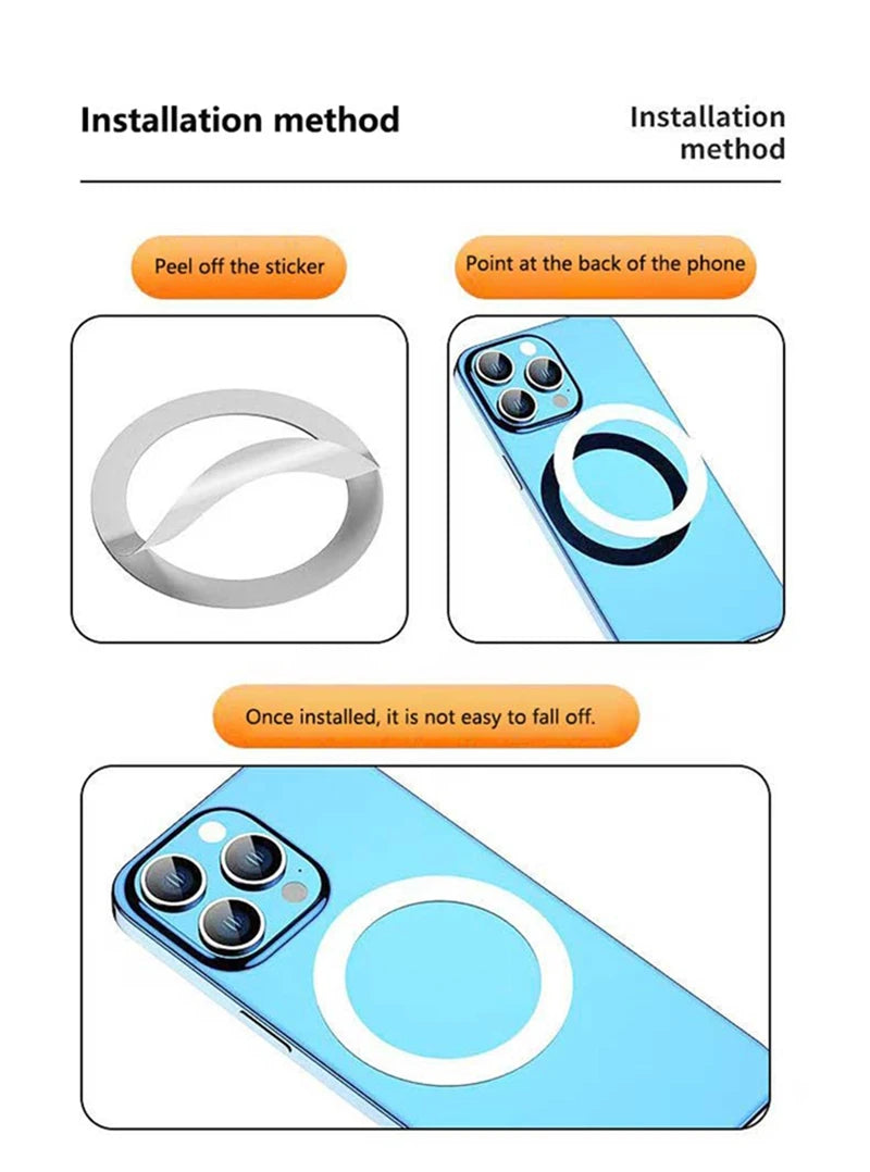 Upgrade MagSafe Car Phone Holder Car Magnetic Phone Stand Strong Magnetic 360°Rotatable Foldable Metal Suction Cup Phone Mount