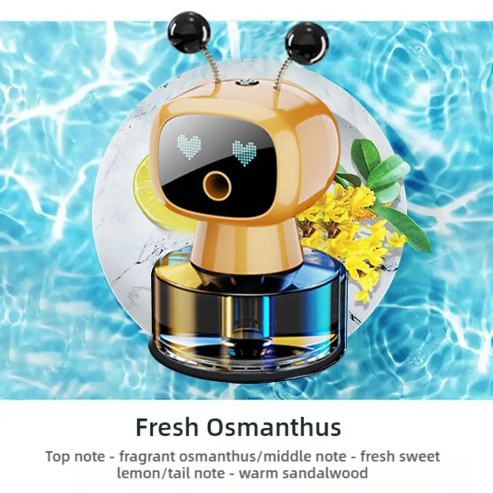 Smart Car Air Freshener AI Rechargeable Car Aroma Diffuser Smart Eyes 4 Levels Of Adjustable Intelligent Car Diffuser Gift