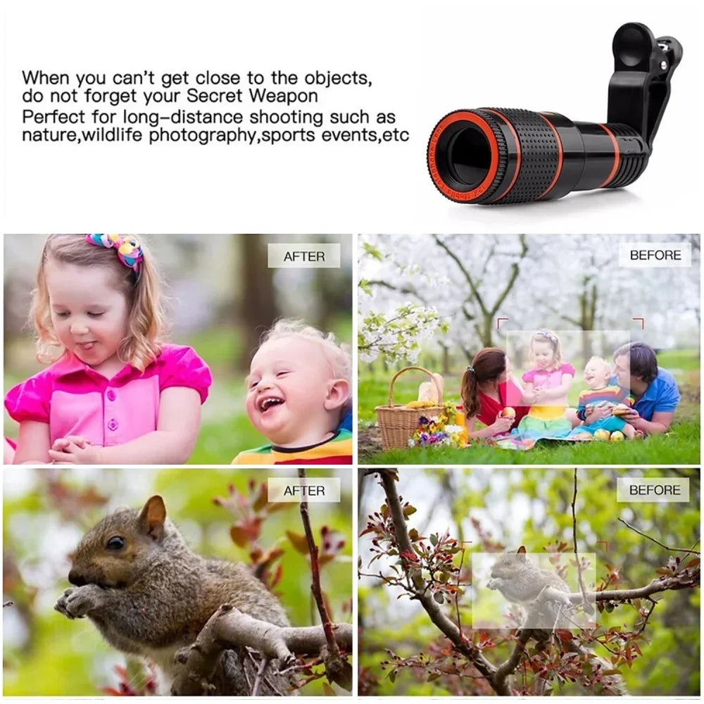1pcs 18/28 Times Single Barrel Telephoto Lens External Camera, Suitable For Mobile Phones, Telescopes, Concert Shooting
