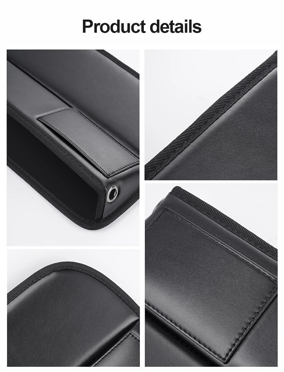 SEAMETAL Car Seats Gap Storage Bag PU Leather Auto Console Side Pocket Universal Car Seat Crevice Storage Box Slit Gap Filler