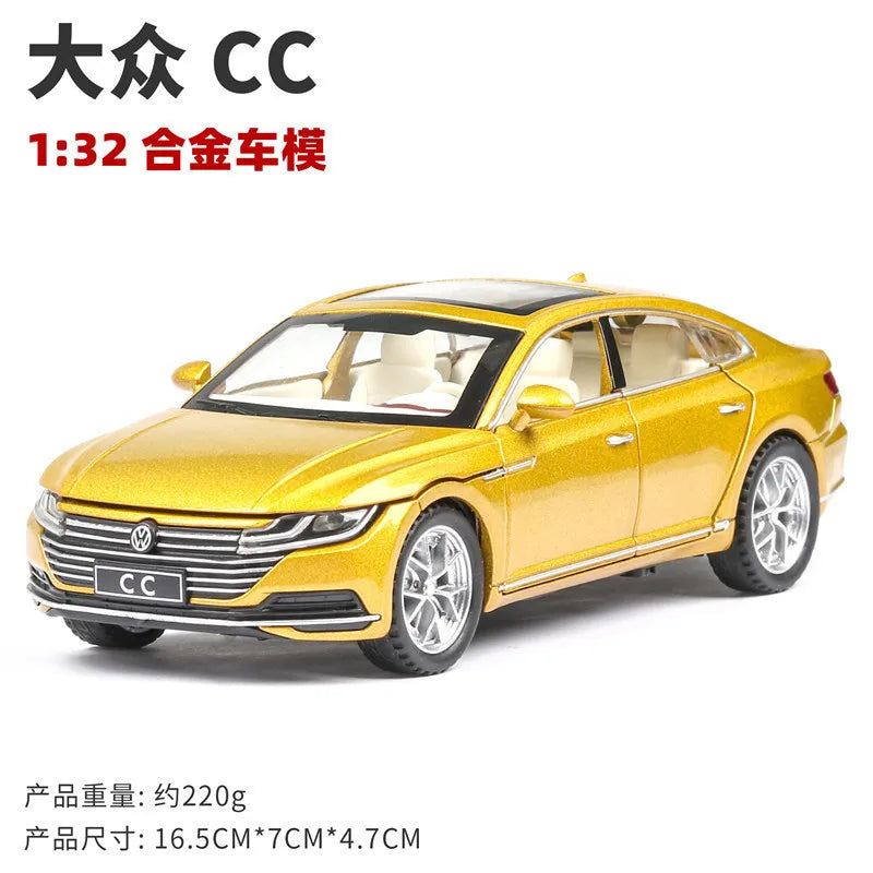 1:32 Volkswagen CC Alloy Toy Car Metal Die-casting Model Sound And Light Pull Back Toy Car Kids Gift Toys For Boys