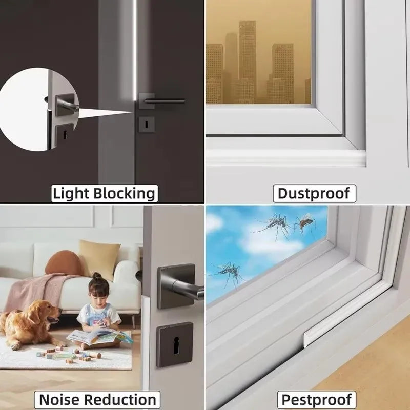 New 5/2M Acoustic Insulation Foam Window Weather Seal Strip for Sliding Door Windows Windproof Soundproof Cotton Seal Gap Filler