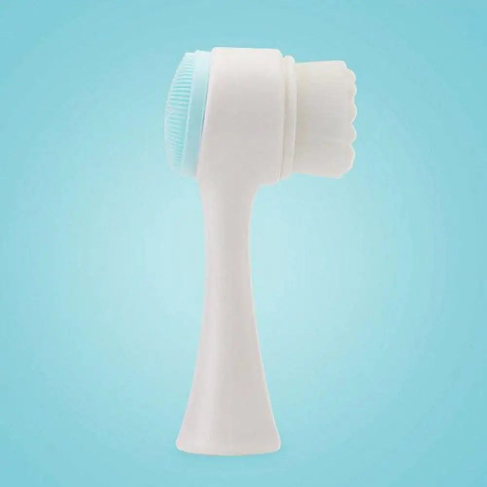 3D double sided silicone Face Cleansing Brush Soft Bristles Exfoliator Gentle Face washing and scrubbing tool