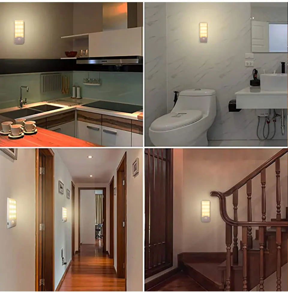 Rechargeable Night Light with Motion Sensor Led Lamp for Corridor Bathroom Closet Kitchen Under Cabinet 12LED High Brightness