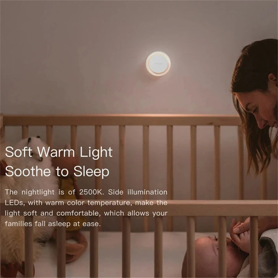 مصباح ليلي ذكي من Yeelight، مزود بتقنية التعرف الذكي، موفر للطاقة، استهلاك منخفض للطاقة، مزود بمستشعر ضوئي، قابس أوروبي