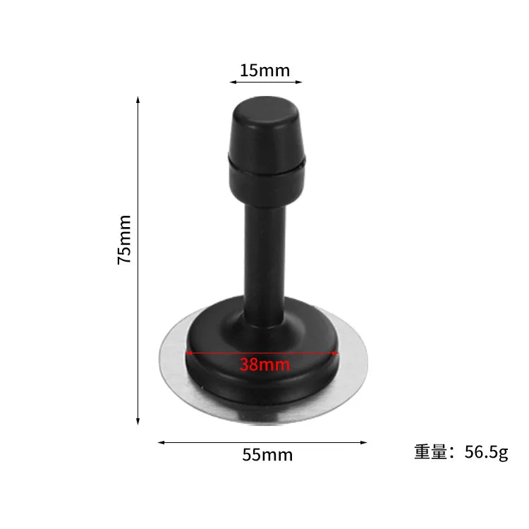 Stainless Steel Door Stops, Wall Mounted Door Stopper with Rubber Holder and Catch, Floor Fitting with Screws for HomeBedroom