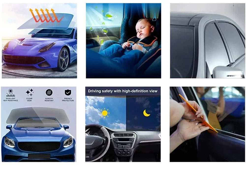 50cmx3/6m Car Window Privacy Tint Film Auto Vinyl Anti Look Dark Glass Foils Sticker Summer Solar UV Films Protector Accessories