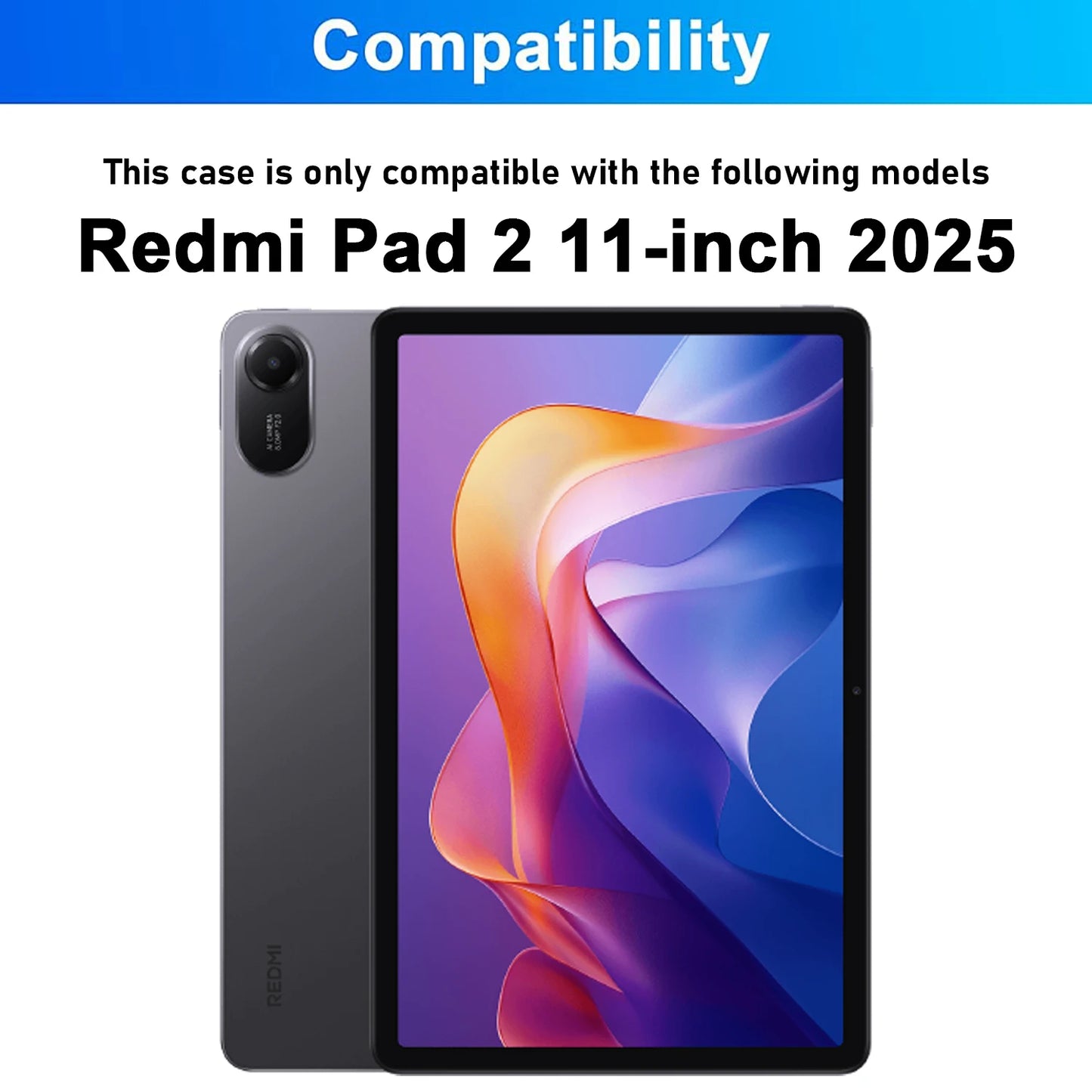 Keyboard Case for Xiaomi Redmi Pad 2 Case, Keyboard Cover For Redmi Pad 2 11-inch Tablet Case Wth Pencil Slot
