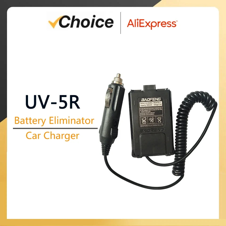 Battery Eliminator For Quansheng UV-K5 Baofeng UV-5R UV-82 BF-888S Car Charger Walkie Talkie UV-K6 UV-K58 UV-K5(8) 5R PLUS UV5R