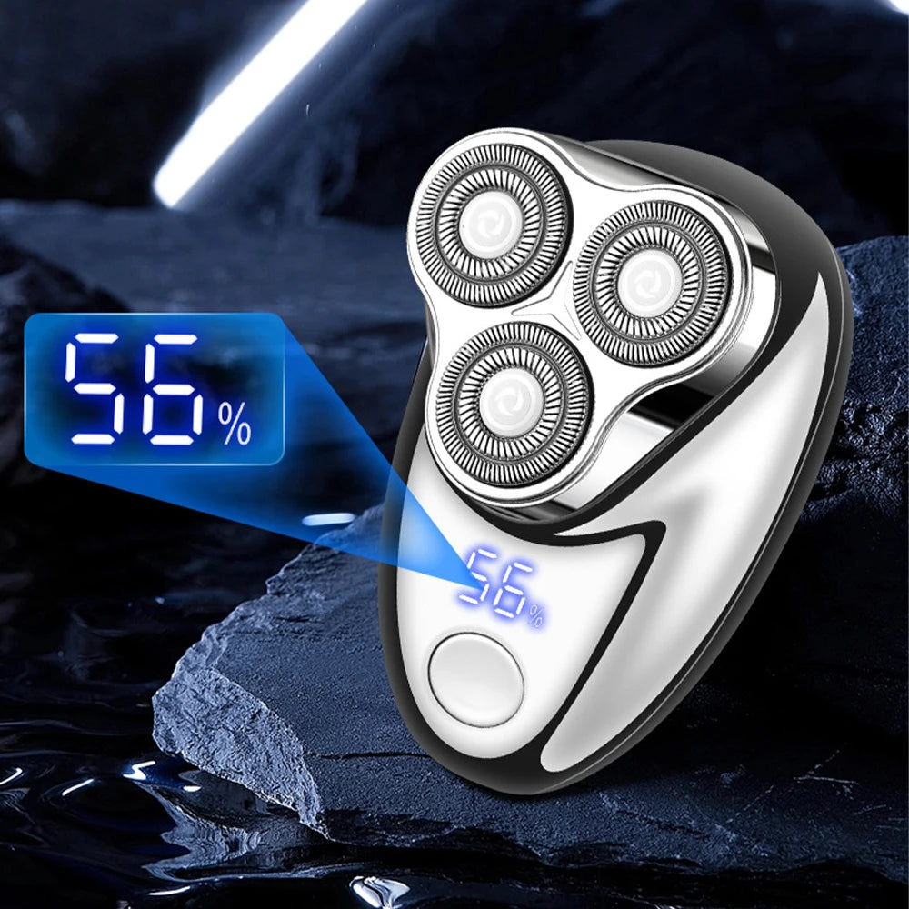 Mini rechargeable electric shaver with digital display - portable and easy-to-use shaver