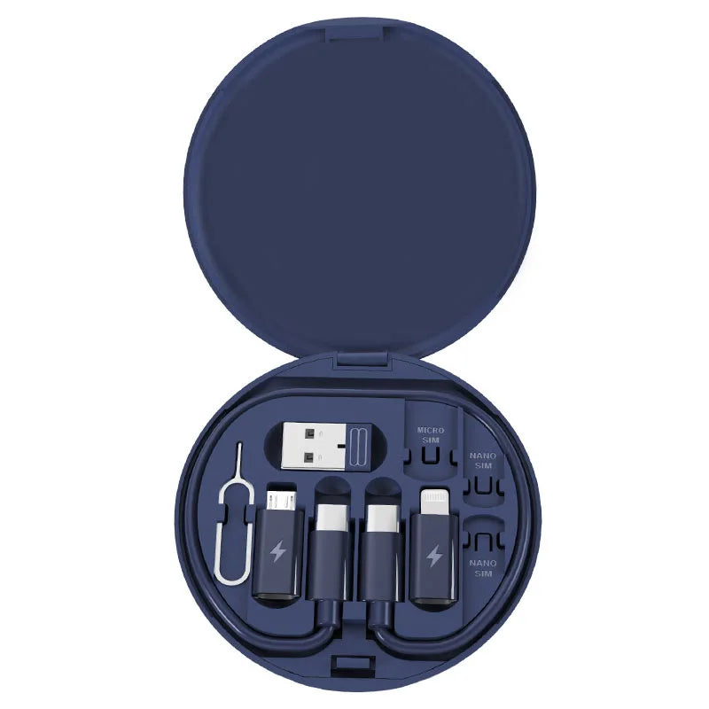 مجموعة كابلات محول شحن متعددة USB من النوع C إلى النوع C بقدرة 60 واط، صندوق محول USB C إلى Lightning، مجموعة تحويل USB و Type C إلى Micro/Type C/Lightning