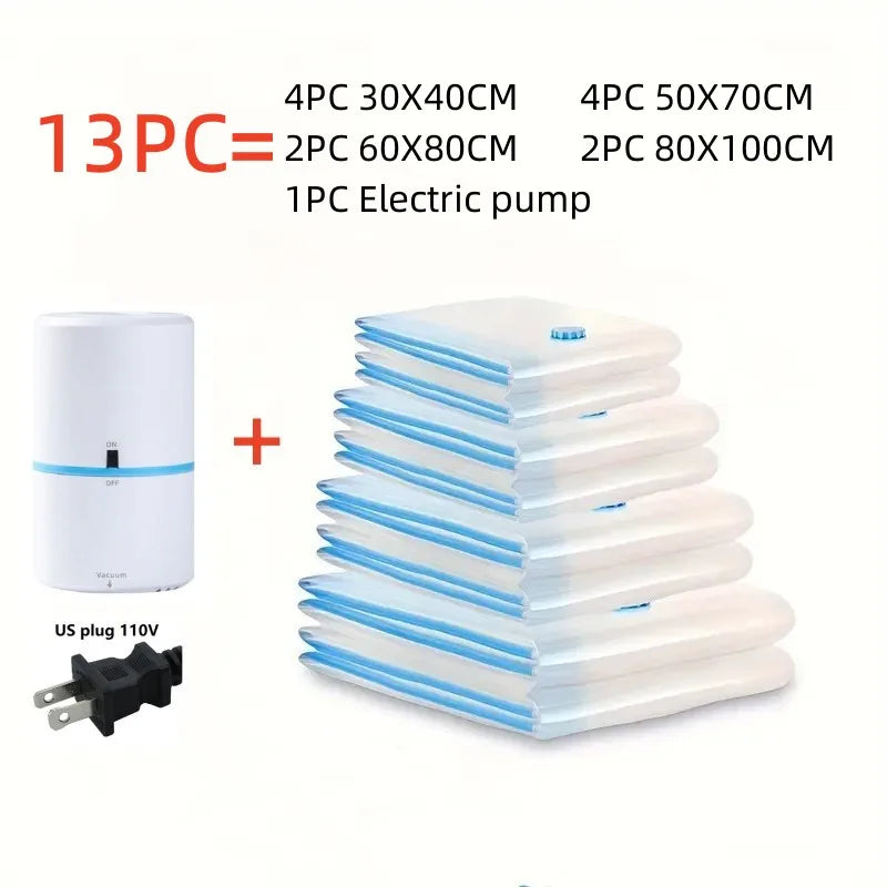 Vacuum Storage Bags More Space Save Compression Travel Seal Zipper for Clothes Pillows Bedding Closet Home Organizer