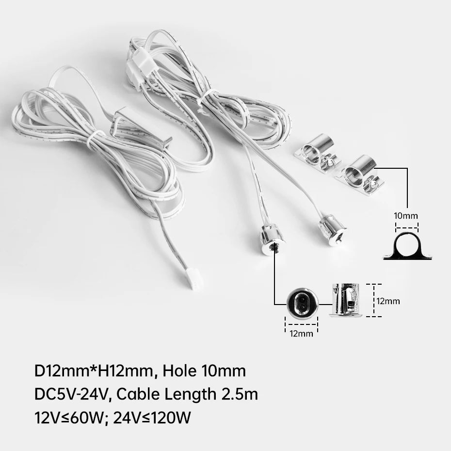 LED Strip Sensor Switch DC12 24V Touch/PIR Motion/Dual Door Sensor for Cabinet Closet & Drawer DIY Shelf Showcase Lighting