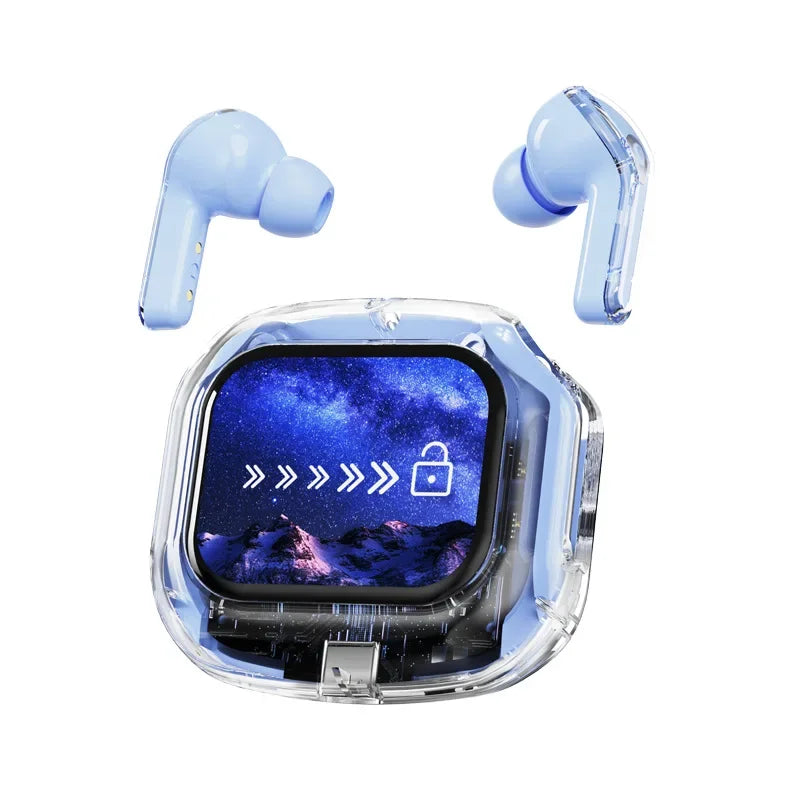 True Wireless Bluetooth Earbuds 5.4 Earphones ANC Noise Reduction Stereo Bass HD Mic Gamer Headset with LED Touch Screen Control