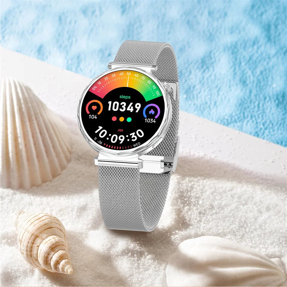 2025 New GPS Tracking Smartwatch Women AMOLED HD Screen Heart Rate Bluetooth Call IP68 Waterproof Smart Watch Android IOS
