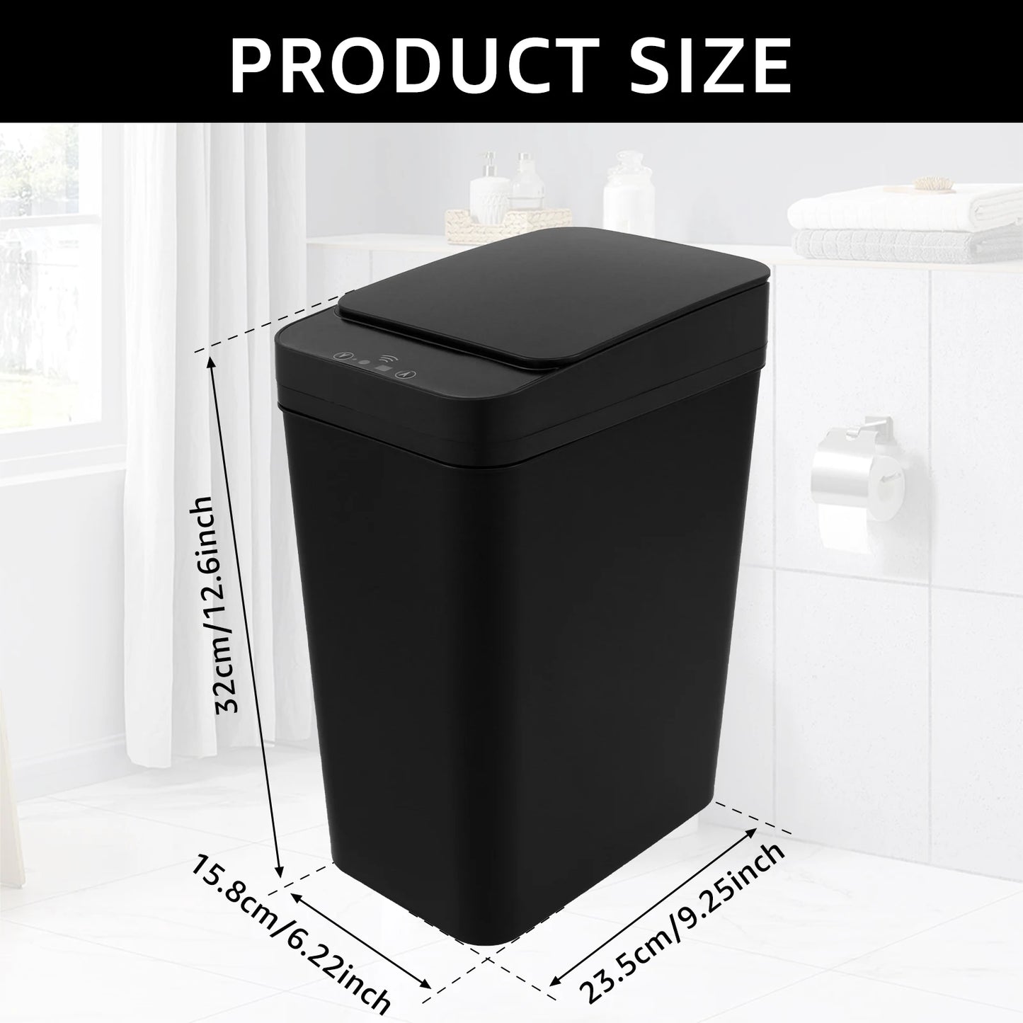 Automatic Sensor Trash Can 12L Touchless Infrared Motion Sensor Smart Trash Can for Kitchen Bathroom Waterproof Wastebasket NEW