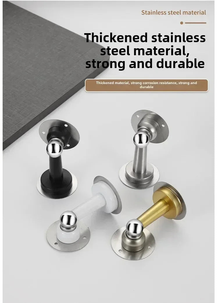 1PCS Stainless Steel Door Stopper Bathroom Magnetic Door Stop Heavy Duty Floor Wall Mount Wind-Proof Door Holder Hardware 2025