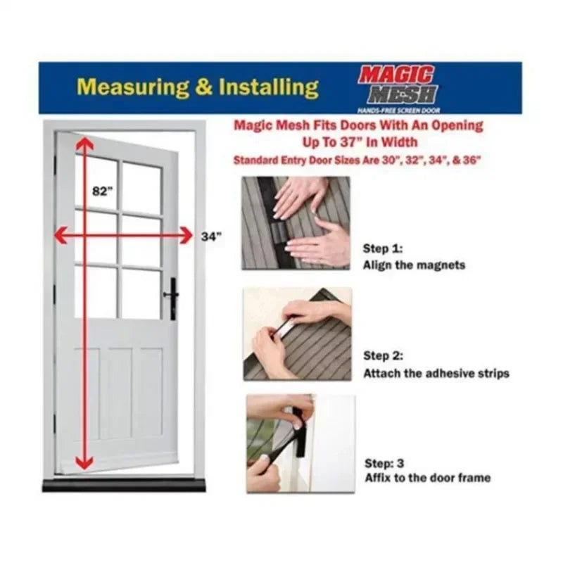 Anti Mosquito Magnetic Door Screen Invisible Mesh Curtain No Punching Auto Closing Insect Fly Bug Protector for Bedroom Entry