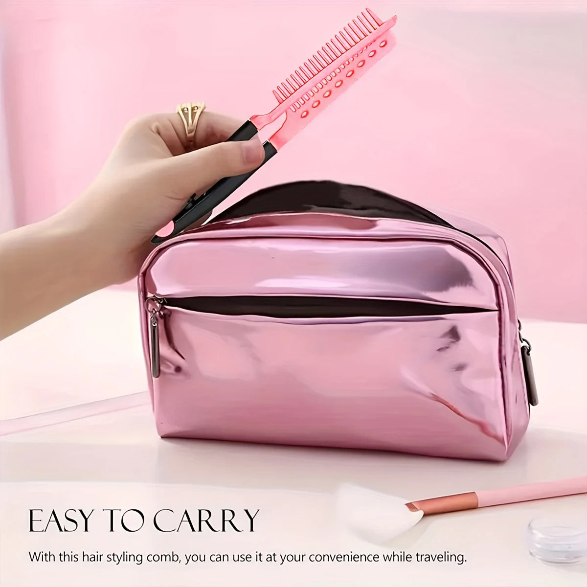Folding V Type Hair Straightener Brush DIY Hairdress Tool Hairdressing Combs Natural Hair Styling Curling Comb Hair