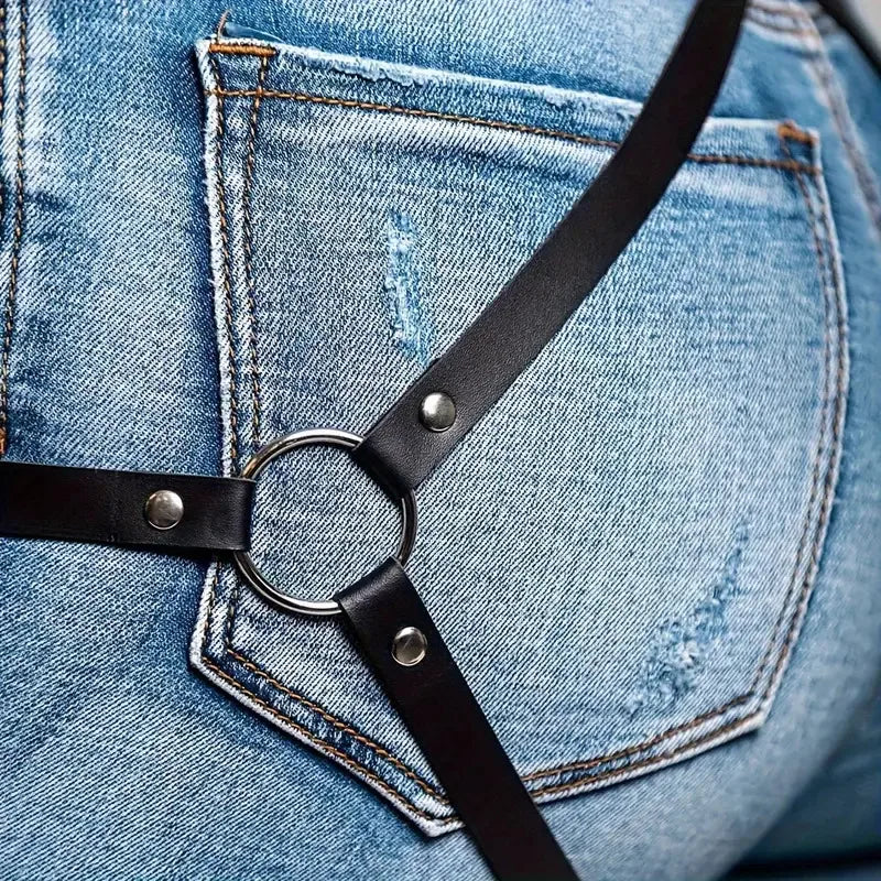 Регулируемый кожаный женский пояс и петли для ног, модные аксессуары для талии и бедер, панк-подвязка для девочек, боди-портупея из искусственной кожи, готический корсет.
