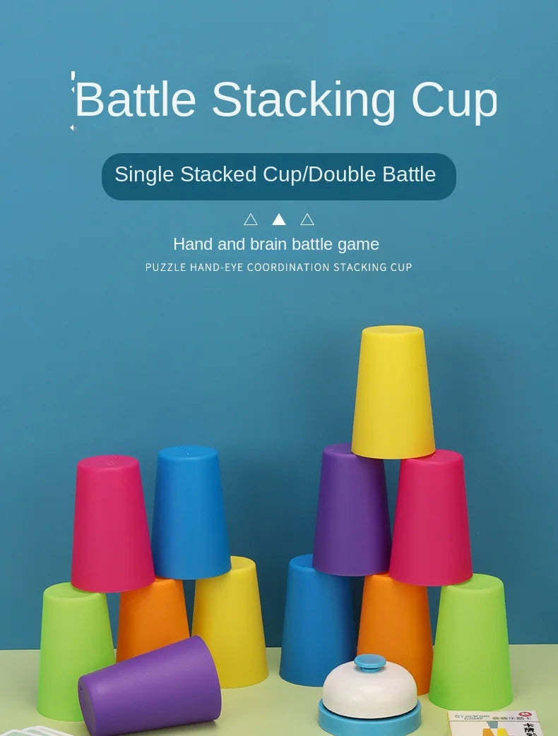 Kids Speed Training Toys Stack Cup Battle Table Game Indoor Family Party Game Toys Color Cognition Logic Training Classic Game
