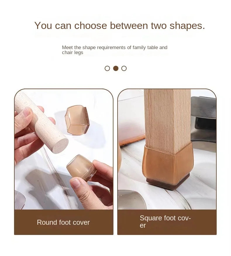 16/8/4Pcs Silicone Non-Slip Legs Pads Thick-soled Furniture Sofa Anti-noise Feet Cover Wood Floor From Scratches Protectors Mat