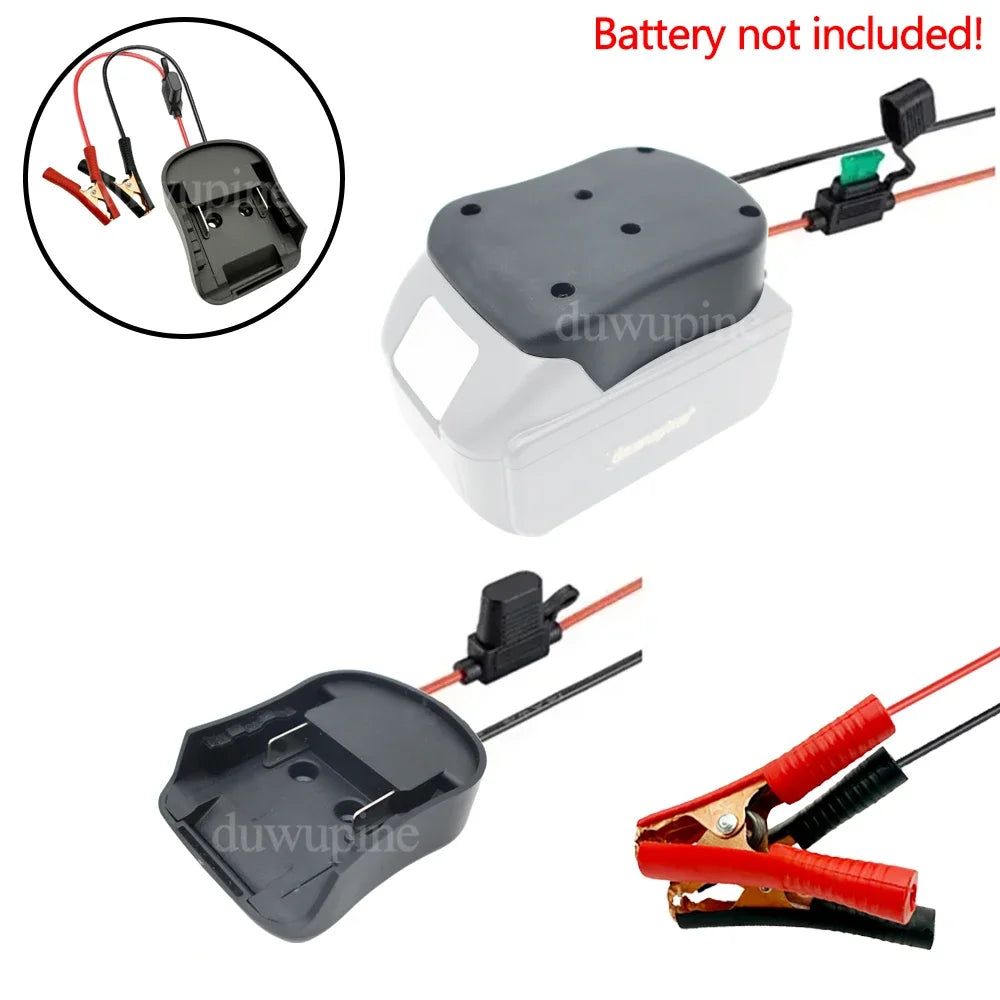 Igniter Jump Starter for Makita DeWalt Milwaukee 18V Battery Car Booster Cable with Fuse Automotive Emergency Power DIY Adapter