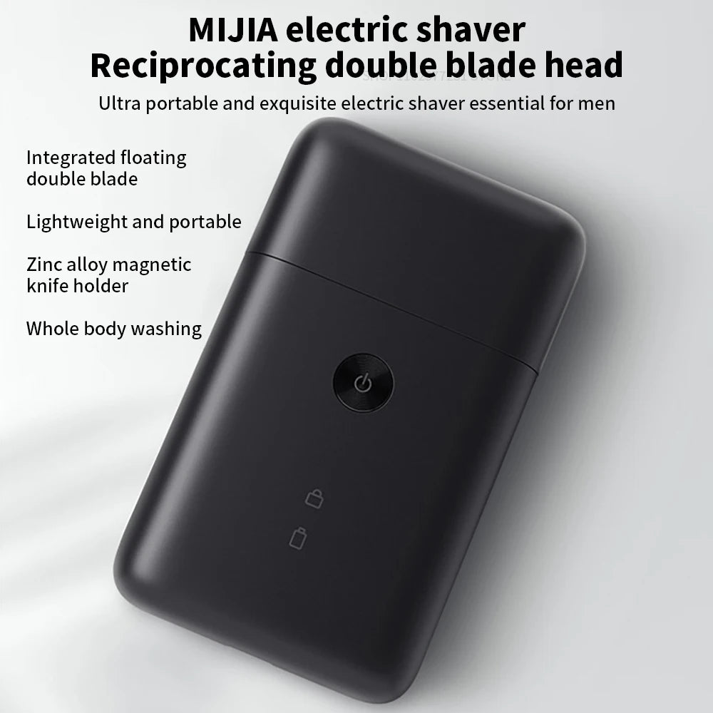 Xiaomi Mijia Electric Shaver Dual Cutter Blade Reciprocating High-Speed Motor Magnetic Suction IPX7 Waterproof Portable Razor