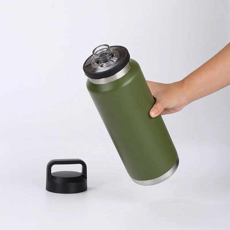 800ml 1100ml Large Capacity Water Bottle Stainless Steel Thermos Vacuum Insulated Flask Bottle Leakproof Sports Portable Tumbler