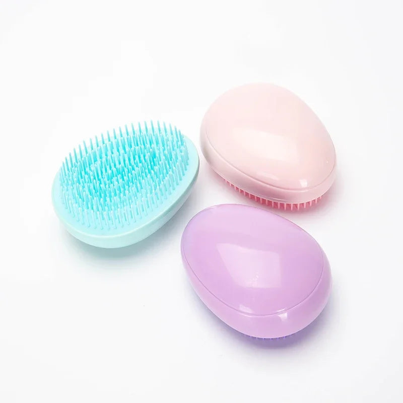 Mini Egg Round Shape Hairbrush Small Scalp Massage Comb Soft Portable Hair Brush Wet Dry Detangling Hairdressing Comb for Travel