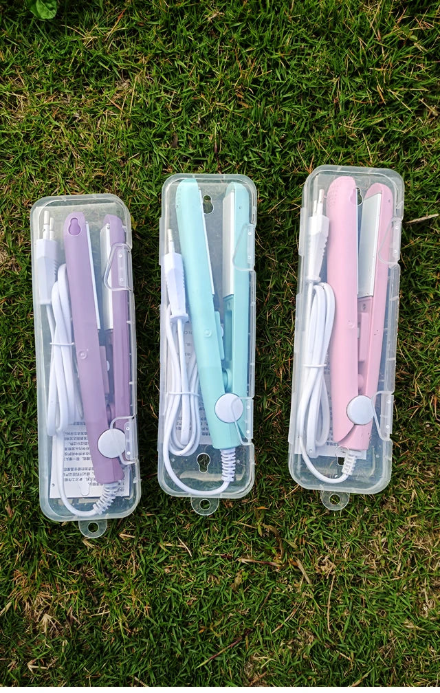 3-in-1 Hair Iron Curling Hair Flat Iron Straightening Brush Hair Comb Mini Hair Straightener and Curling Iron Styling Tools